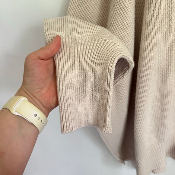 Free People Oversized Easy Street Ribbed Tunic Size M Cream - Picture 6 of 7